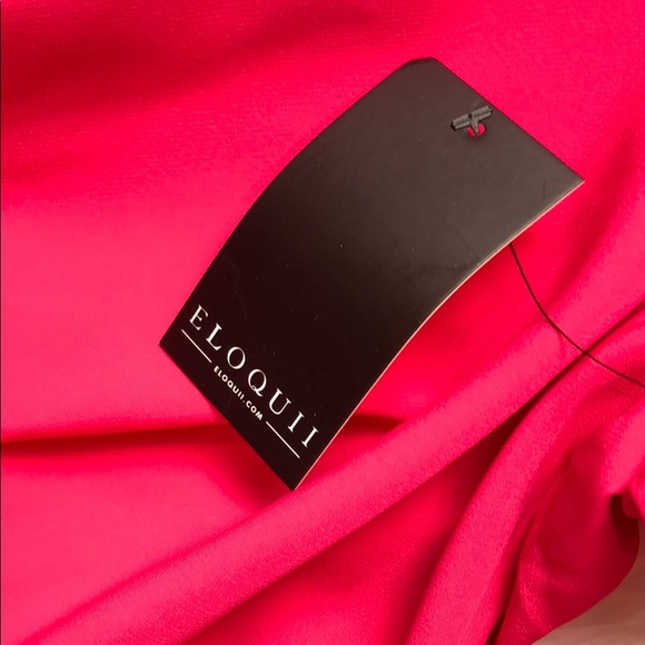 NWT Eloquii Cross Front Hot Pink Shift Dress - Picture 6 of 11